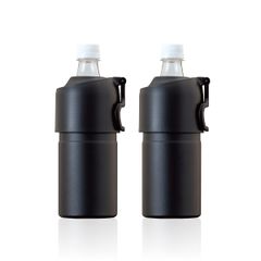 ハンドル 折りたたみ ブラック 真空断熱 取っ手付き 650ml 500ml ペットボトルクーラー ボトルインボトル 保冷 2個セット 水筒 ABIB-EBK2P ペットボトルホルダー アトラス