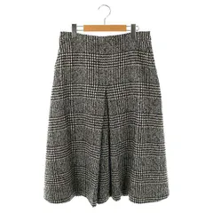 23区 オンワード樫山 vingt-trois ツイードチェック フロントタックAラインスカート ロング 44 ブラック ホワイト /DF ■OS