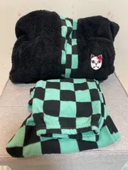 【ユニクロ×鬼滅の刃】炭治郎風 パジャマ 上下セット 130サイズ相当 フリース もこもこ KIDS