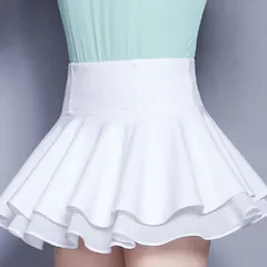☆ ホワイト（キュロットなし） ☆ XLサイズ ☆ ミニスカート フレア 2タイプ mmskairtm118e フレアスカート ミニ ミニスカート ダンス衣装 フレアスカート スカート ボトムス Ａライン ひざ上 ひざ丈 サーキュラースカート レディース