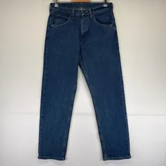 古着 ラングラー Wrangler デニムパンツ ストレート ジーンズ ジーパン 5ポケット 長ズボン ワンポイントロゴ w30 L32  ブルー メンズ