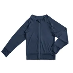 ☆ ネイビー ☆ 110-120cm ☆ ラフラッシュ キッズ 無地 ラッシュガード キッズ 長袖 無地 シンプル パーカー 夏 ジップアップ 110-120cm 130-140cm 150-160cm 海 プール 海水浴 UVカット 紫外線対策 UPF50+