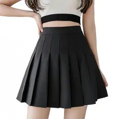 [WinsGreat] レデース フレア Aライン ミニスカート 日系 プリーツスカート 制服スカート ハイウェスト インナーパンツ付き かわいい 無地 美脚 カジュアル 通勤 通学