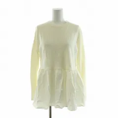 ユナイテッドアローズ UNITED ARROWS ペプラムコンビニット ギャザー 切替 長袖 クルーネック F 白 ホワイト 1513-106-4630 /NQ