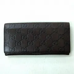 GUCCI GGシマレザー ダークブラウン 長財布 グッチ GUCCI グッチシマ 長財布 札入れ GG柄 レザー 茶色
