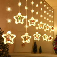 FIRE BULL クリスマスツリー 電飾 クリスマスイルミネーション 屋内屋外兼用 飾りライト クリスマスチャームアクセサリー 10個付き led 防水 USB給電タイプ 3M( 星型)のサムネイル