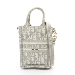 ディオール Dior ハンドバッグ ブックトート バーティカル ミニ オブリーク グレー キャンバス オブリーク バーティカル ブックトート レディース Used B