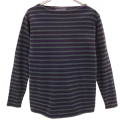 SAINT JAMES セントジェームス フランス製 ボーダー柄 長袖 ボートネック バスクシャツ XXS ネイビー メンズ 古着