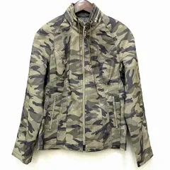 #anc 伊太利屋 GKITALIYA ブルゾン ジャンパー 9 カーキ系 ジップアップ スタンドカラー 迷彩 カモフラ レディース [931435]