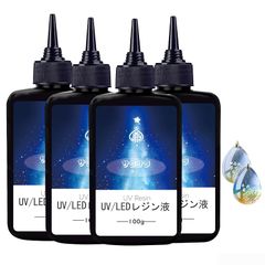 JieMinya レジン液 大容量 400g UV-LED対応 ハードタイプ 高透 低刺激性 急速硬化 黄変なし DIY手作り装飾 0