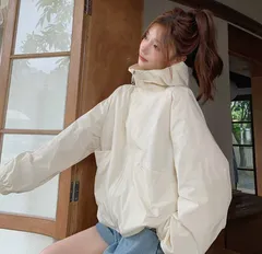 レディース アウター 春 秋 ベージュ ライトベージュ ジップアップ ブルゾン ジャケット 体型カバー オーバーサイズ 長袖 軽量 ショート丈 低身長 高身長対応 カジュアル 通学 通勤 羽織 UV対策 [1111]