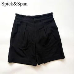 Spick&Span スピックアンドスパン ショートパンツ フリンジ シルク リネン linen ツイード 上品 ブラック