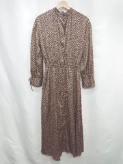 ◇ ⊇ N. Natural Beauty Basic エヌ 総柄 長袖 ロング ワンピース サイズM ネイビー系 レディース E  【1502180008160】