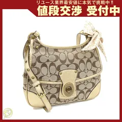 コーチ ショルダーバッグ シグネチャー ベージュ レザー