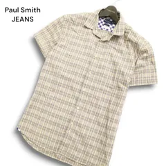 Paul Smith JEANS ポールスミス ジーンズ 春夏 オーガニック コットン★ 半袖 チェック シャツ Sz.M メンズのサムネイル