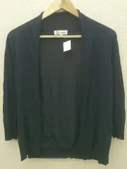 ◇ MK MICHEL KLEIN ミッシェルクラン 薄手 ニット 七分袖 カーディガン 38 ネイビー * 1002798824003 【中古】 【1002798824003】
