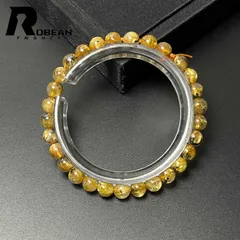 【一点限り】 上級 EU製 ★ROBEAN・太陽花タイチンルチル★黄金針水晶 金運 開運 ゴールド ブレスレット パワーストーン プレゼント1 5.8-6.3mm M0714857