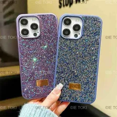 ラインストーン付きの光沢のある電話ケース 落下防止 耐衝撃性 豪華なダイヤモンド キラキラ iPhone 16 plus 15 14 13 12 11 pro maxと互換性があります