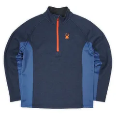 スパイダー SPYDER ハーフジップ フリースジャケット 2020 F20 プルオーバー アウトドア ロゴ 刺繍 蜘蛛 USA ヴィンテージ アメリカ 古着 メンズ コート ジャケット ネイビー 紺 L【中古】