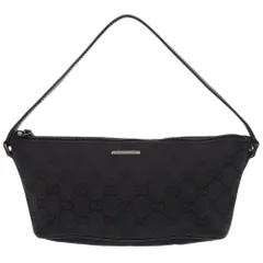 美品 グッチ 07198 GGキャンバス ブラック アクセサリーポーチ ハンドバッグ 0760 GUCCI