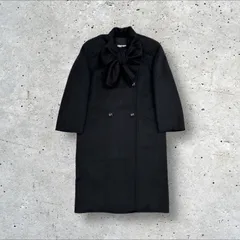 イタリア製 GERARDI カシミヤ素材 レトロ リボン デザイン ダブル ロングコート カシミヤコート 44/10