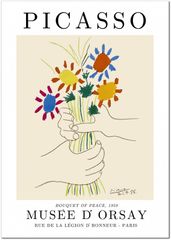 パブロ・ピカソ　花束を持つ手　A3(297㎜×420㎜）アートポスター 日本製 絵画 インテリア 壁紙