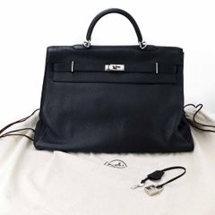Hermes エルメス Kelly ケリー50 トリヨンクレマンス ブラック シルバー金具 □H刻印【送料無料】ハンドバッグ【中古】24441116