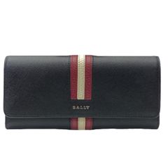 BALLY ストライプ ネイビー メンズ 長財布 9105 - メルカリ