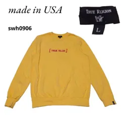 USA製古着TRUE RELIGIONスウェットトレーナーLイエロー　swh0906