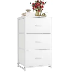 Nicehill チェスト 収納 タンス 引き出し オーガナイザー 収納ケース 衣類収納 木製天板 組立簡単 転倒防止 3段（幅40 x 奥行き30 x 高さ72.5) (ホワイト) 0