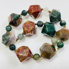 ガーデンクォーツカット11～13mm＆アゲート丸玉6mm