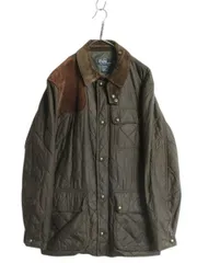 【お得なクーポン配布中!】 00s ポロ ラルフローレン 中綿 ナイロン キルティング ジャケット メンズ L 古着 オールド ブルゾン 本革 レザー ポニー無し ハンティング