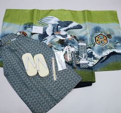 七五三 五歳 男児 羽織袴フルセット 緑地 鷹 袴変更可能 NO34336 楽天市場】七五三 五歳 羽織袴 フルコーディネートセット【12.緑地に鷹