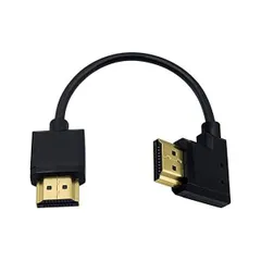 Duttek HDMI2.0ケーブル，0.15m 短いHDMI ケーブル，L型HDMI アダプタ右向き 90 度HDMI (右向き HDMI)