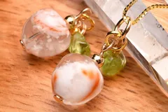 セリサイトxペリドット ネックレス 当店オリジナルデザイン パワーストーン 天然石 _A1135