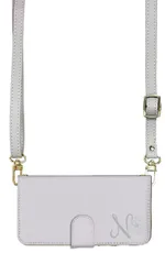 iPhone14plus ケース 手帳型 アイフォン14 プラス スマホケース スマホショルダー レザー ストラップ イニシャル 英文字 花 ナチュラル おしゃれ 人気 調節可能 130cm  カラー03