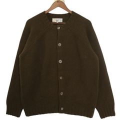 LAURENCE J. SMITH(ローレンスジェイスミス) ラウンドネック ウール カーディガン サイズ38 古着