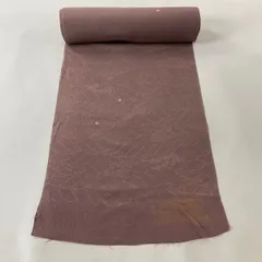 反物 秀品 小紋 波 小豆色 正絹 【中古】