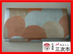 【値下げ！】和装　クラッチバッグ　着物バック　オレンジ　半円柄　着物小物