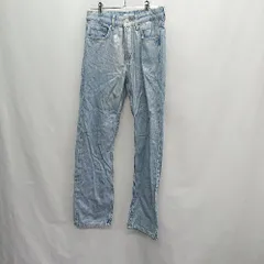 ◇ ⊇ ZARA ザラ メタリック加工 デニムパンツ サイズUSA/0 ライトブルー系 レディース E  【1409240045816】