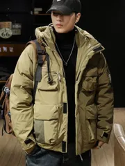 種類24：2XL 1 /I：3 ブラック 秋冬 コーデ メンズ  服 シンプル ファッション オシャレ 大人 かっこいい 大きいサイズ ストリート 紳士服  90 ホワイトダックダウン  ダウン ジャケット 暖かい 防水