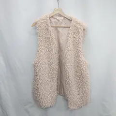 ◇ ⊇ classicalelf クラシカルエルフ プードルファー 長袖 ベスト サイズXL ピンク系 レディース E  【1502060035439】