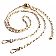 [BEAULEGAN] 調整可能 薄い チェーン ストラップ ショルダー クロスボディバッグ用 付け替え 120 CM (白/金)