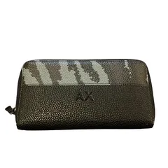 アルマーニエクスチェンジ A/X ARMANI EXCHANGE 美品 長財布 小銭入れあり 二つ折り ラウンドファスナー 総柄 ロゴ 黒 ブラック ■GY18のサムネイル