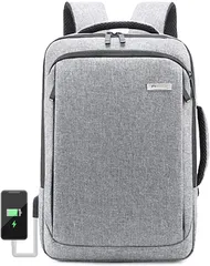 Grande Visage ビジネスリュック バック 拡張 防水 USB PC収納 機内持ち込み キャリーオン ハードシェル 多機能(グレー)