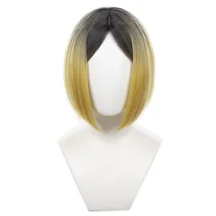 【数量限定】日常撮影 ハロウィン アニメウィッグ 耐熱ウィッグ 文化祭 変装ウィッグ 仮装 校祭 けんまウィッグ ハイキュー!!こづめ コスプレ用小物 ショート コスプレウィッグ ウィッグネット付き 孤爪研磨