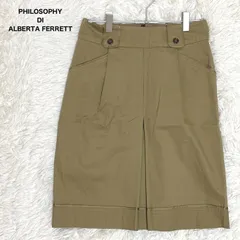 PHILOSOPHY DI ALBERTA FERRETTI フィロソフィーディアルベルタフェレッティ タイト スカート ベージュひざ丈 プリーツ イタリア製 【M】 サンフレール レディースのサムネイル