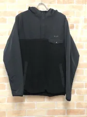 【中古】 HUF ハフ ハーフジップパーカー フリース×ナイロン ブラック M 111434243