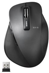 エレコム マウス ワイヤレス (レシーバー付属) Lサイズ 5ボタン (戻る・進むボタン搭載) BlueLED 握りの極み ブラック M-XGL10DBBK
