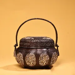 銅器 蘭花暖手炉 手提げ炉 香炉 茶道檀香炉 装飾品 工芸品 置物 銅器 蘭花暖手炉 手提げ炉 香炉 茶道檀香炉 装飾品 工芸品 置物
